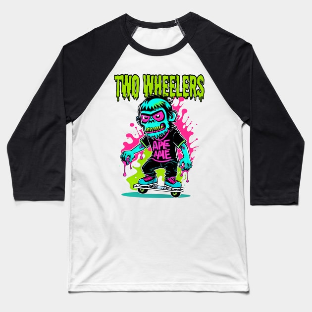 Two Wheelers ape Baseball T-Shirt by Asu Tropis